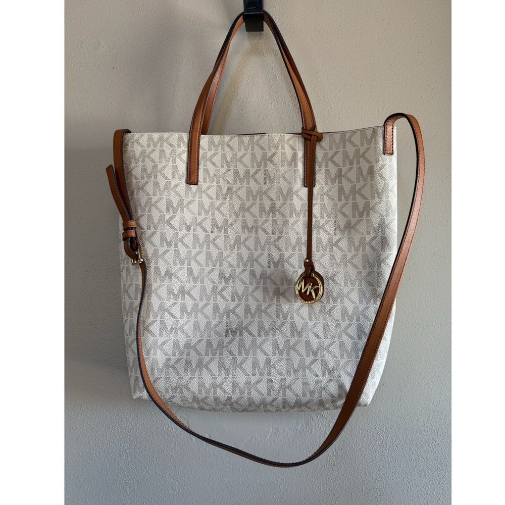 Michael Kors Cream and Tan Signature Tote